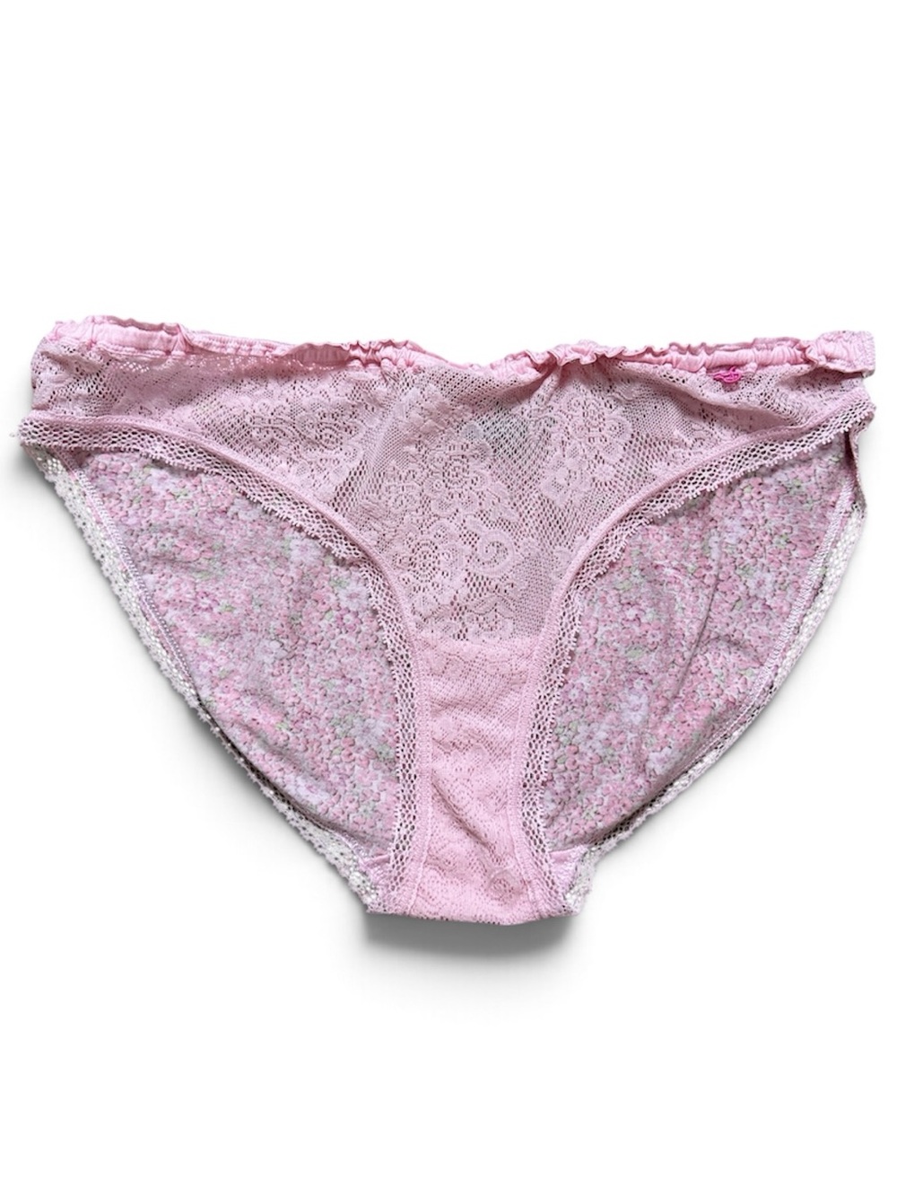 Y2K Victoria's Secret Pink Floral Lace Bikini Panty